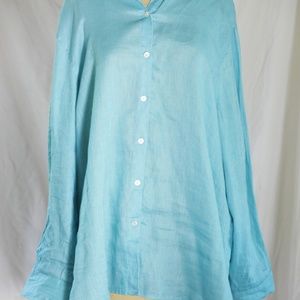 J. Jill XL turquoise linen blouse/tunic